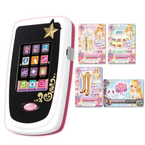 BANDAI Aikatsu Phone smart w/ aikatsu Card x 4 data carddass 